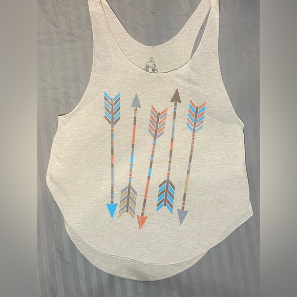 Womens Bear Dance Racer back Tank Top With Arrows Sz Small - Picture 1 of 9